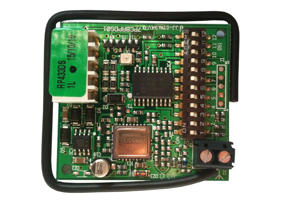 Receiver circuit board for automatic garage door opener systems, compatible with SAMT Garage & Gate Automation, Australia.