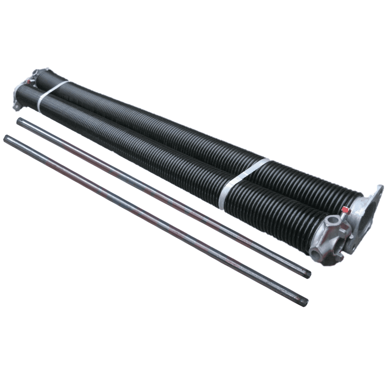 Close-up of premium garage door torsion springs and winding rods by SAMT Garage & Gate Automation, trusted in Prestons, Australia.