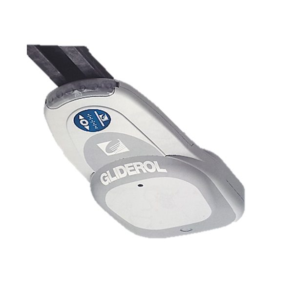 Gliderol garage door opener drive unit mounted on a ceiling track, installed in Prestons, New South Wales, Australia