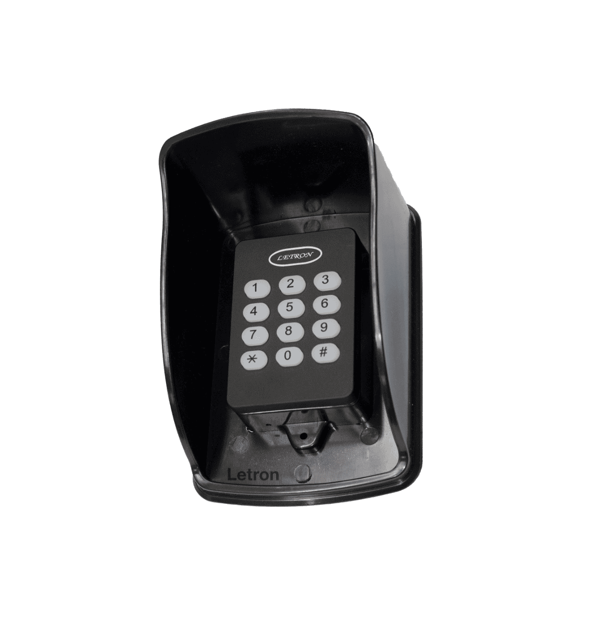 Letron wireless keypad with weather shield for automatic garage doors, SAMT Garage & Gate Automation, Prestons, Australia.