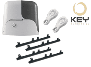 KEY Automation sliding gate motor kit with two remotes and racks by SAMT in Prestons, New South Wales, Australia, sliding gate motors.
