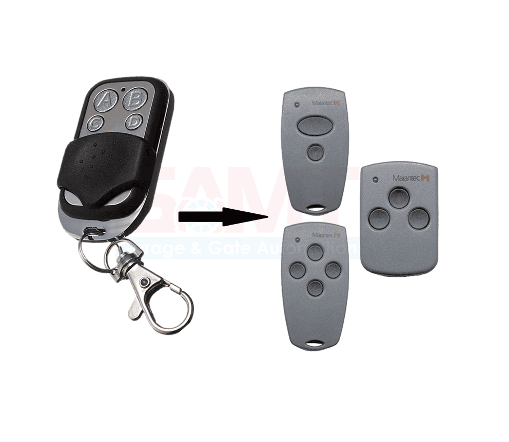 Marantec compatible garage door remote and keyring by SAMT Garage & Gate Automation, Australia.