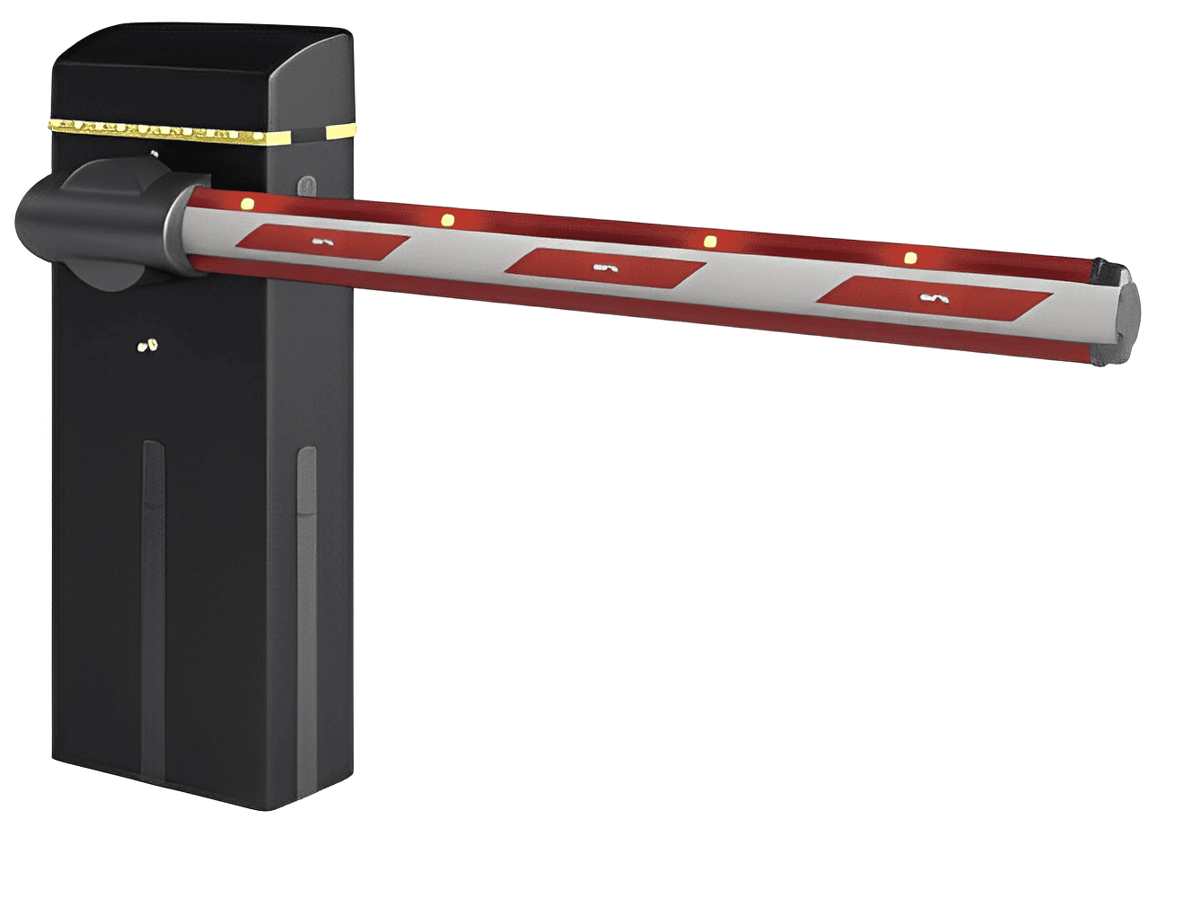 High-security automatic boom gate with LED arm lighting by SAMT, parking barrier in Prestons, Australia.