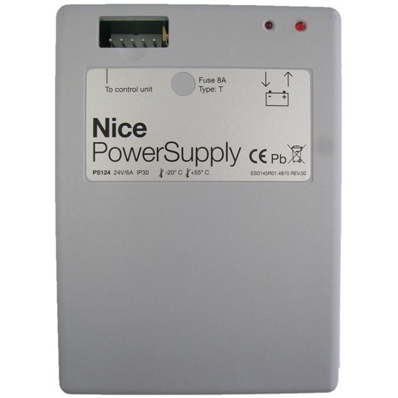 Nice PowerSupply PS124 replacement part for automatic gate motor, SAMT Garage & Gate Automation, Prestons, New South Wales, Australia.