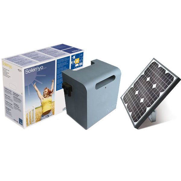 NICE Solemyo solar power kit for automatic gate motor systems, ideal for energy-efficient garage door openers in Australia.