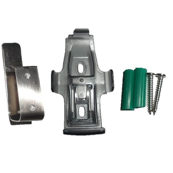 Wall mount bracket set with screws for garage door remote control installation by SAMT, Australia.