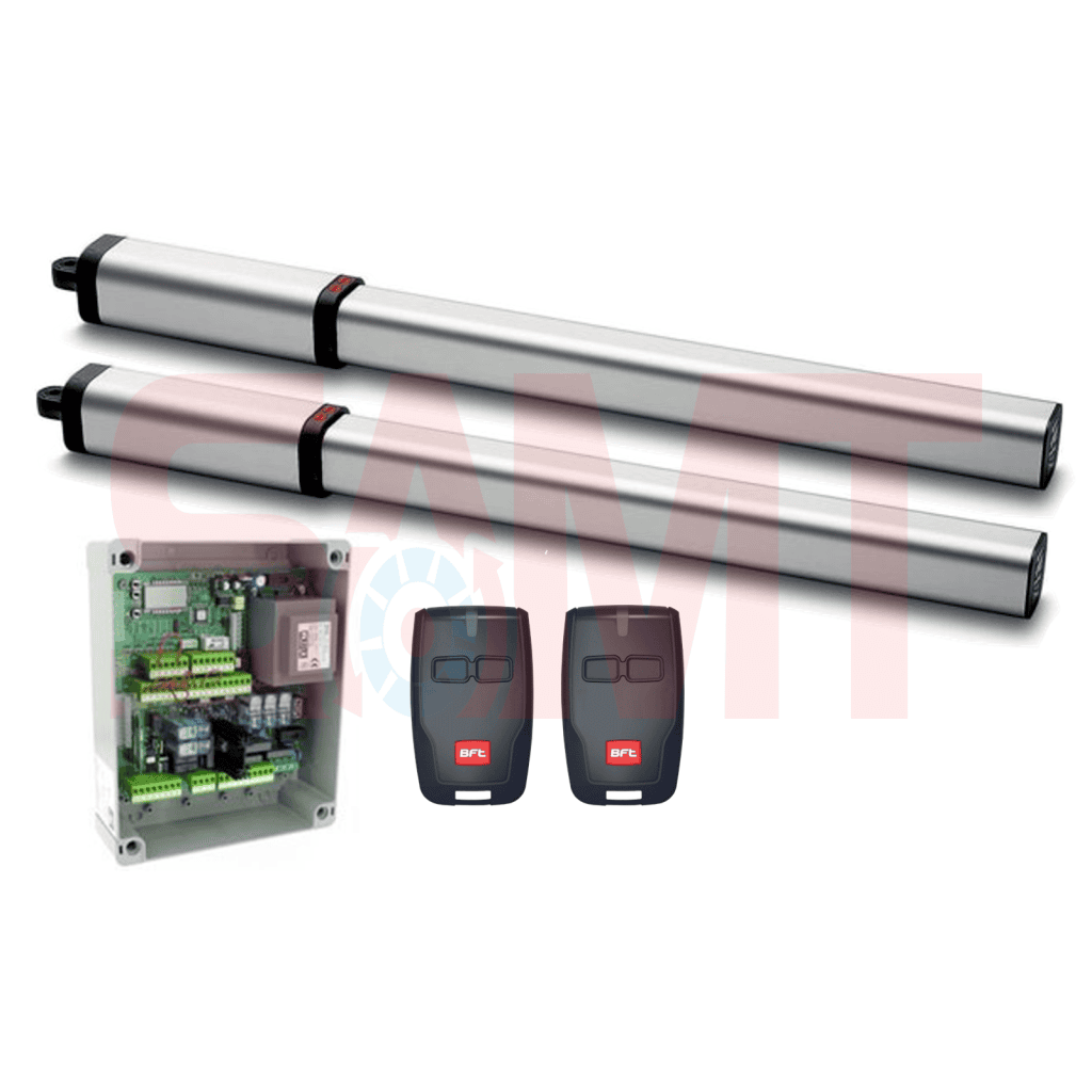 Duplicate image of Centsys automated gate opener kit with two linear actuators, control box, and two remote controls for automated gates in Prestons, New South Wales, Australia