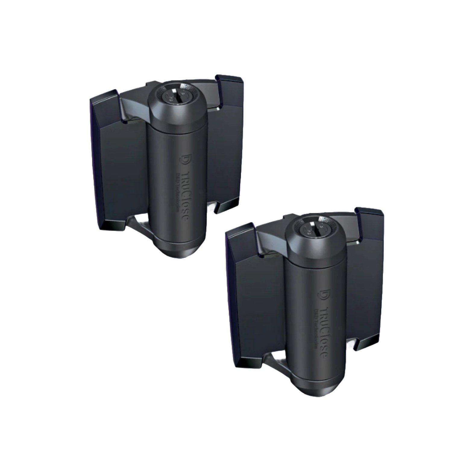 Pair of TruClose Series 3 heavy-duty gate hinges, alternate angle product view, in Prestons, New South Wales, Australia.