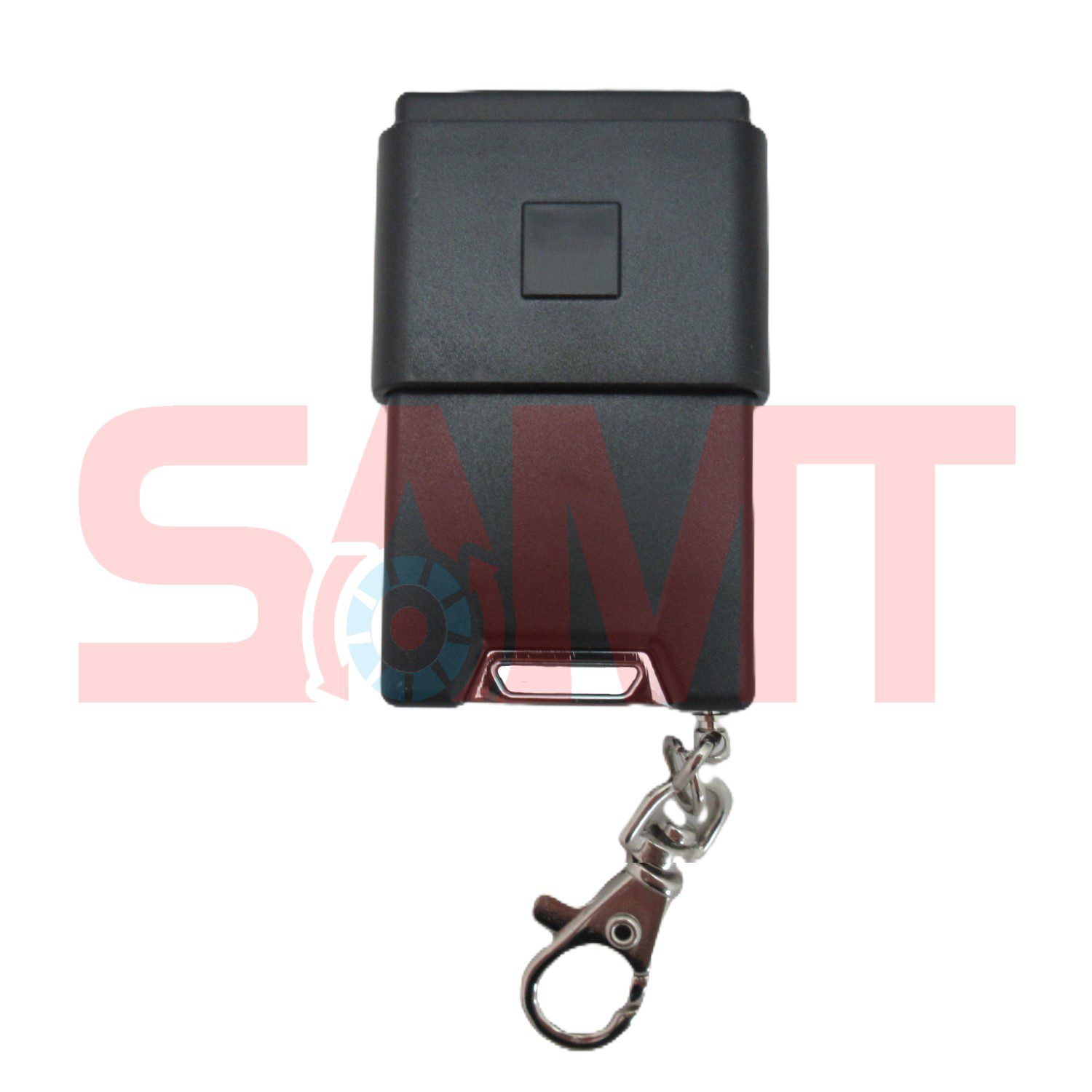 SAMT garage door remote control with sliding protective cover, perfect for automatic garage doors in Prestons, New South Wales, Australia.