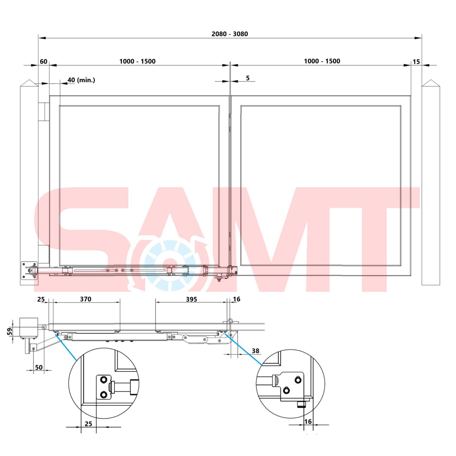 Trackless Folding Swing Gate Kit For Bifolding Swing Gates - Image 2