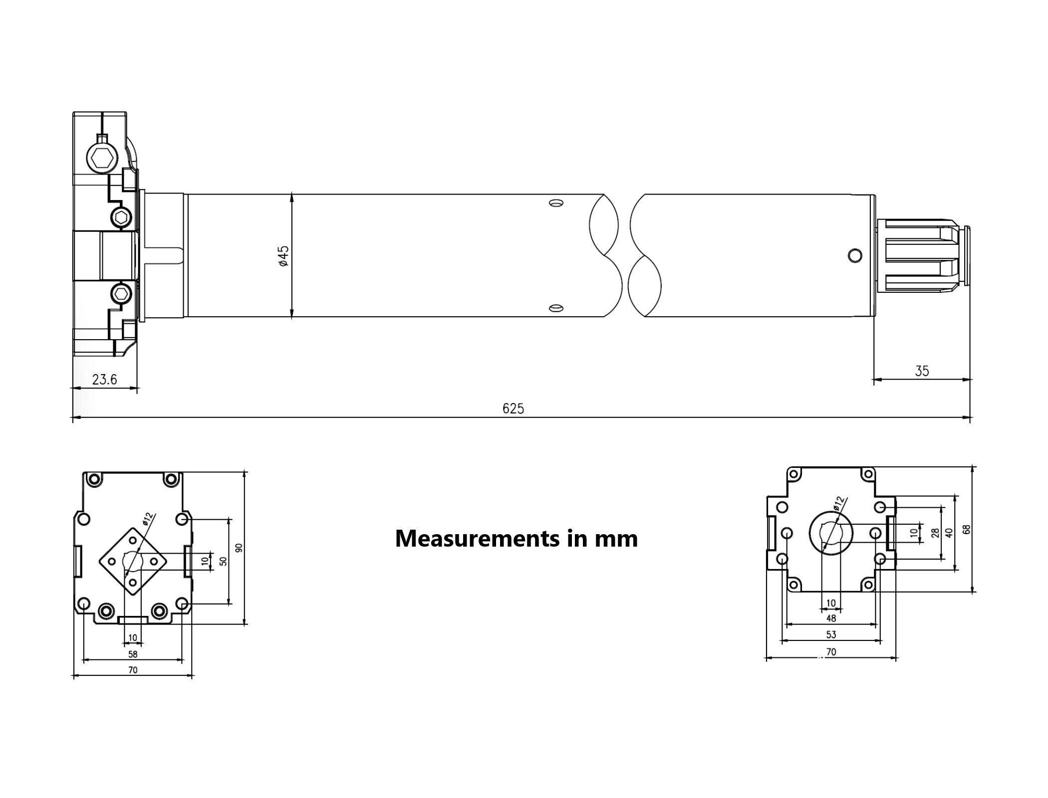 Alpha Tubular Universal Motor with Mechanical Limits + Manual Override WSM50 - Image 2
