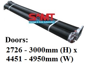Heavy-duty torsion springs for roller garage doors 2726-3000mm high, 4451-4950mm wide, SAMT Garage & Gate Automation, Prestons, New South Wales, Australia.