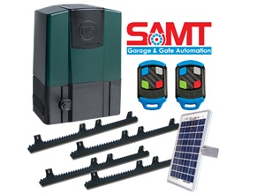 Solar Centurion D5 sliding gate motor kit with remote controls by SAMT Garage & Gate Automation in Australia.