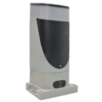 Front view of automatic sliding gate motor with LED light, SAMT Garage & Gate Automation, Prestons, New South Wales, Australia.