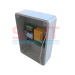 Angled view of an automation system control board inside a protective enclosure, used for gate or garage automation in Prestons, New South Wales, Australia