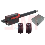 Nice Flor-S articulated arm gate opener kit with motor, control box, and two remote controls for automated gate systems in Prestons, New South Wales, Australia