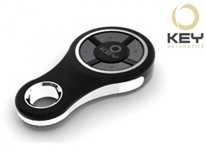 Black and silver Key Automation wireless remote control with company logo, presented on a white background in Prestons, New South Wales, Australia.