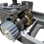 Gear mechanism inside sliding gate motor system, SAMT Garage & Gate Automation, Prestons, New South Wales, Australia.