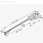 Technical diagram showing garage door opener dimensions by SAMT Garage & Gate Automation in Prestons, New South Wales, Australia.