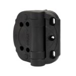 Front-facing product image of the heavy-duty hinge, revealing the cylindrical hinge mechanism and multiple mounting holes. Suitable for secure installation on gates, doors, or commercial enclosures where automated or self-closing functionality is required By SAMT Garage & Gate Automation in Prestons, New South Wales, Australia.